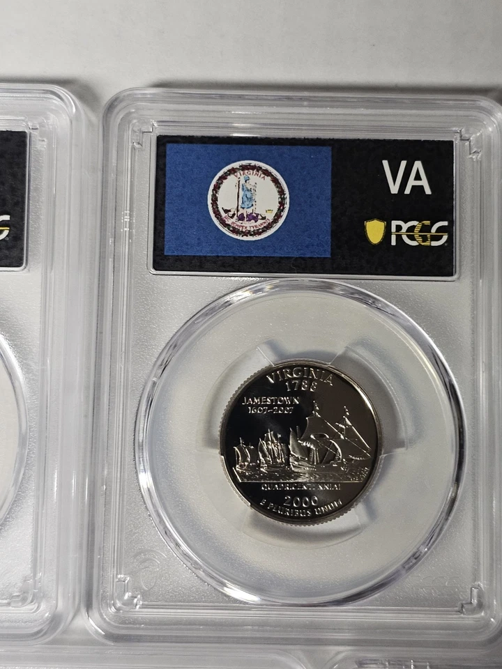 2000-S  Clad  Proof State Quarter Set ( 5 Coins) PCGS PR70 DCAM-State Flag - Image 4 of 4