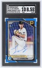 Levi Sterling Pirates Signed 2024 Bowman Chrome #CPA-LS #63/150 SGC 8.5/10 Card