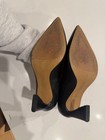 vince camuto black leather almond-toe 3.5" ableen pump heels 7.5 gently worn — photo 4