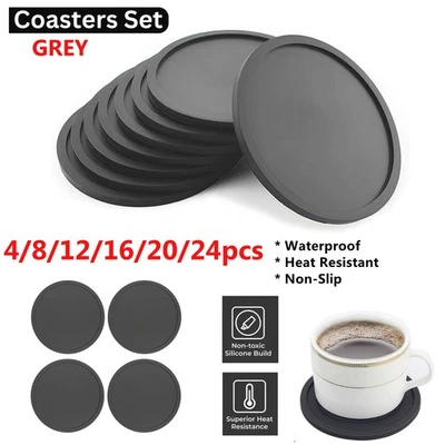 Silicone Coasters Placemats Non Slip Rubber Mat Hot Drinks Coffee Table Holder - Image 1 of 4