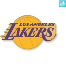 Official NBA Lakers Logo Pin - Stylish Purple & Gold Team Pride Accessory