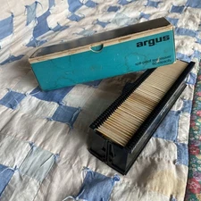 Full! Argus 60 Slide Trays No. 587 – Spill-Proof – Vintage 2x2 Slide Holders