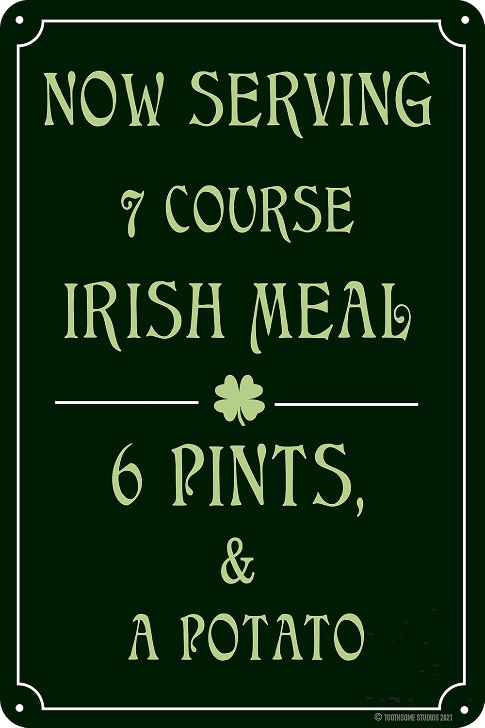 Funny Tin Metal Sign 7 Course Irish Meal Pub Bar Man Cave Decor 12