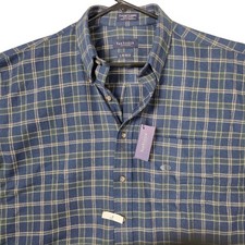 Van Heusen Classic Flannel Plaid Button Down Shirt Mens L 16-16 1/2 Cotton NWT