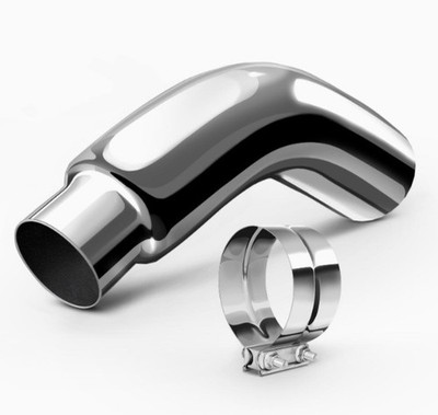5'' Diesel Exhaust Tip Elbow 5'' Inlet 6'' Outlet 23'' Long Chrome with Clamp