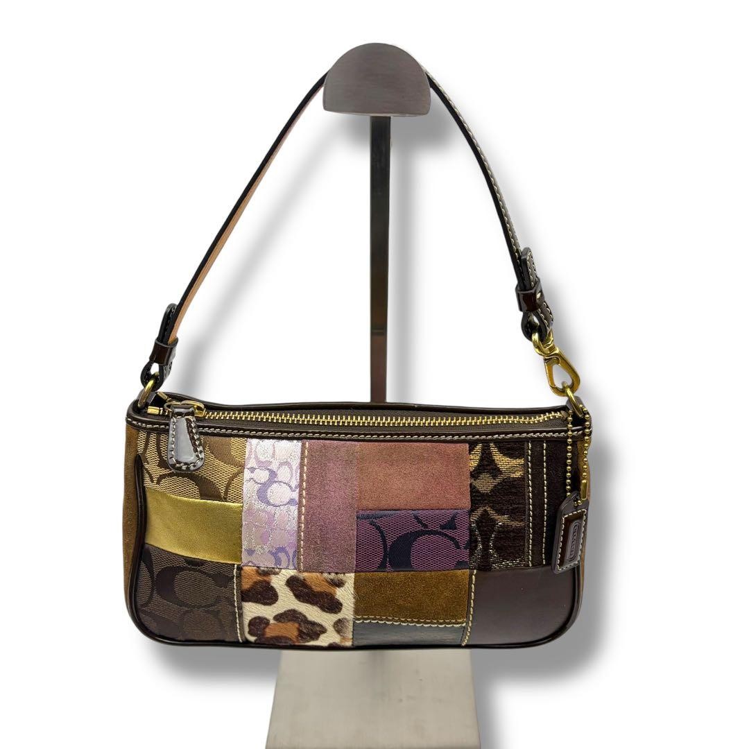 COACH Patchwork All-Over Pattern Leather Handbag … - image 4
