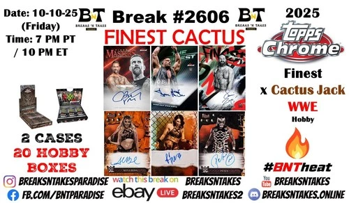 APOLLO CREWS 2025 Topps Cactus + Finest WWE 2 CASE (20 Box) Break #2606