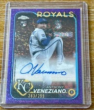 ANTHONY VENEZIANO 2024 Topps Chrome PURPLE SPECKLE REFRACTOR AUTO ROOKIE #/299 !
