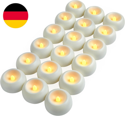 18 Stück LED Schwimmkerzen Warmweiß, 6Cm Wasserdichte Schwimmende Teelichter Mit