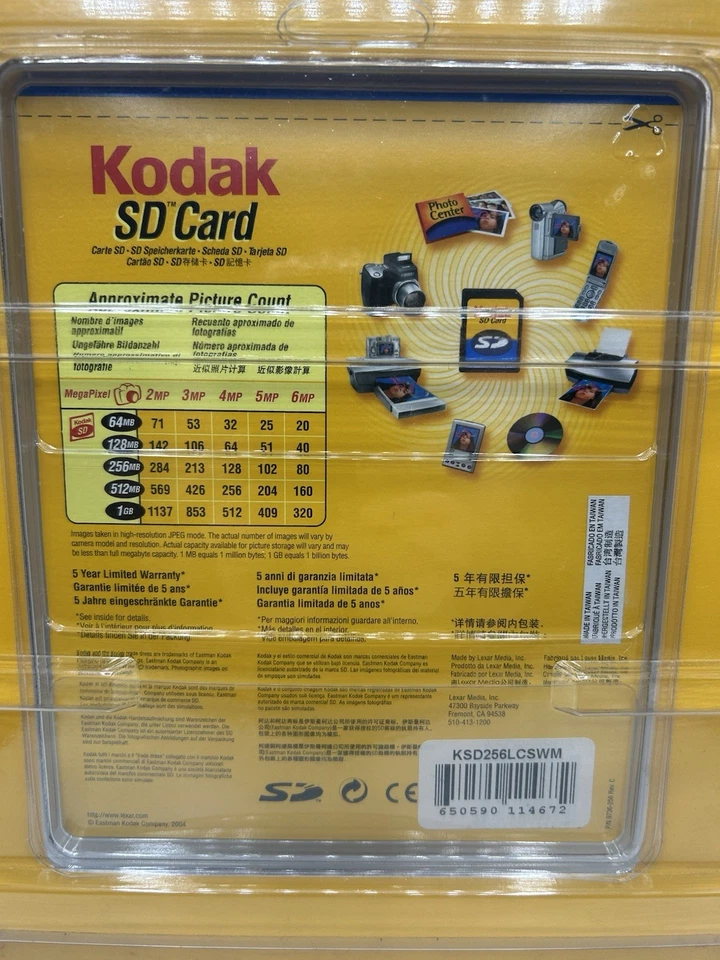 Kodak 256MB SD Card New Sealed Camera Memory Card 2004 - Image 4 of 4