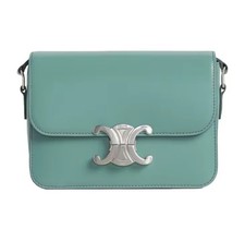 CELINE Triomphe Teen Box Bag in Sea Salt Mint...