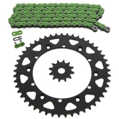 Green Non O Ring Chain And Sprocket fits 1987-1988 Yamaha YZ125 125 12/49 112L