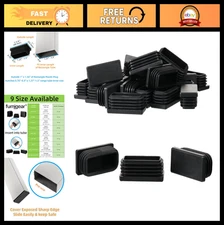 Rectangle Plastic Plugs & End Caps for Tubing - 1" x 1.6" Furniture Sliders (24P