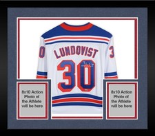 Framed Henrik Lundqvist Rangers Signed White Fanatics Breakaway Jersey