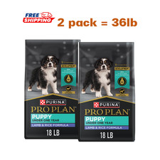 2 Pack, Purina Pro Plan Development Puppy Dry Dog Food - Lamb & Rice, 18lb/bag 2.06 per pound