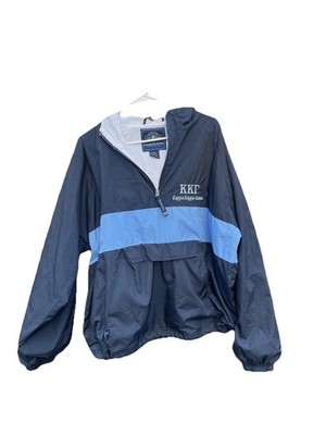 Kappa Kappa Gamma Anorak Windbreaker Rain Jacket Sz L Packable Charles River
