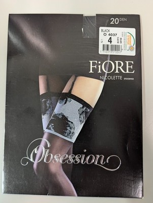 Fiore NICOLETTE Strapsstrümpfe Stockings schwarz Gr 4