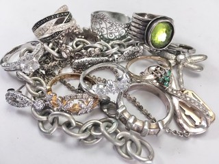 Silver Jewelry Lot Marked 925 Sterling Silpada Charms Plus Untested As Is #154