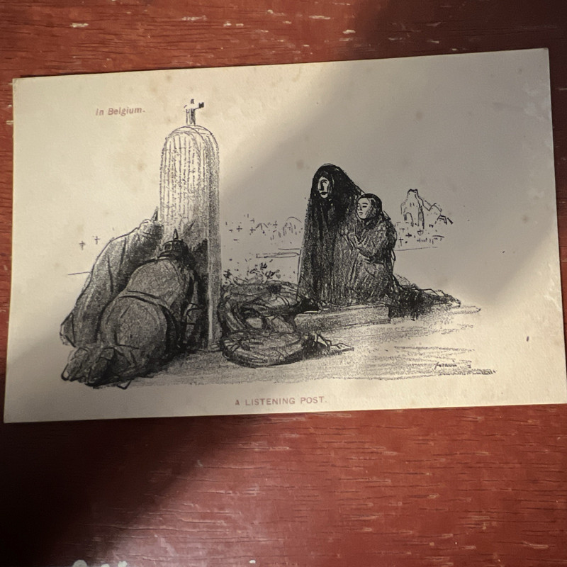 Listening Post Lisse Belgium Military Lithograph Postcard Divided Back Unposted