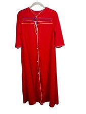 LORRAINE Gown Nightgown Robe Housecoat Cottagecore Granny Nylon Modest Vtg Sz XS