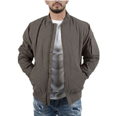 Vans Mens Trusel Bomber Jacket Brown Quilted Canvas Coat Size Large NWT