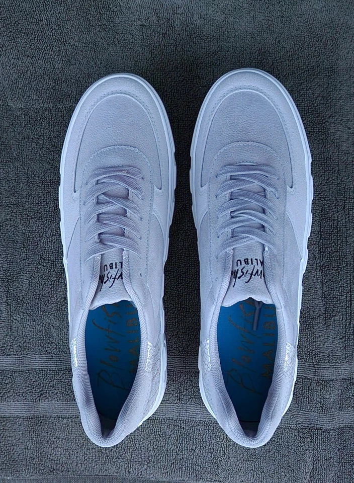 Blowfish Malibu Mujer’s Tenis Gris Imitación Gamuza Parte Superior Baja Zapatos Informales con Caja Foto 2 de 4