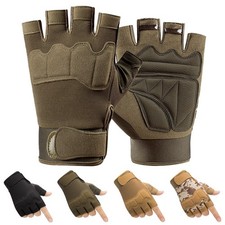 Tactical Gloves Motorcycle Military Fingerless Shooting Knuckle Protection Gear