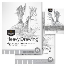 Heavy Drawing Sketchpad Paper 9 X 12In  2-Pack  50 Sheets Each 160Gsm/98Lb E