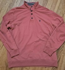 Izod Saltwater Mens Sweater Sweatshirt Size L Relaxed Quarter Zip Long Sleeve