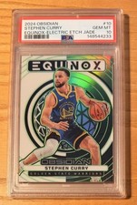 2024-25 NBA Panini Obsidian Stephen Curry #10 🔥 Equinox EE Jade /25 - PSA 10 💎