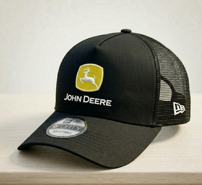 John Deere  Embroidered Trucker Hat 9FORTY Style Mesh Back Cap One Size Black