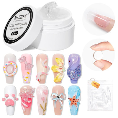 Solid Builder Gel 15G Clear 3D Nagelkunst, Fester Nagelgel, Nicht Haftend, Nagel