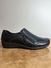 Taos Character Black Leather Comfort Slip-On Shoes Women's Size 9