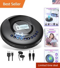Portable CD Player Bluetooth with FM Radio, 2000mAh Rechargeable CD Player fo...