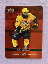 2019-20 TIM HORTONS DIE CUT RED P.K. SUBBAN RED #DC-24 NASHVILLE PREDATORS