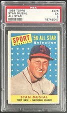 1958 Topps All-Star #476 Stan Musial PSA 5 Excellent St. Louis Cardinals HOF