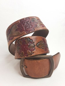 vintage tooled leather belt