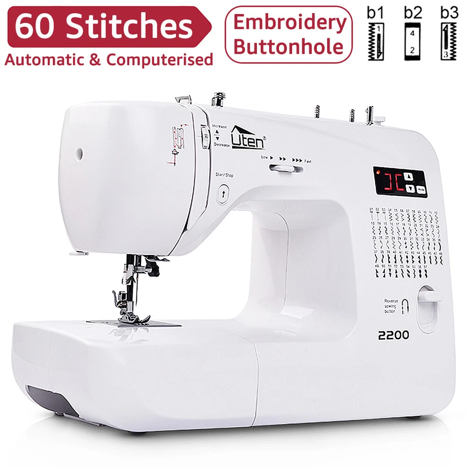 Uten Electric Sewing Machine 60 Stitches Embroidery Quilting w/ Speed Control - Image 2 of 4