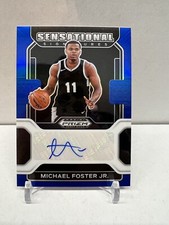 2022 Prizm Draft Picks Blue Sensational Signatures Michael Foster Jr. /149