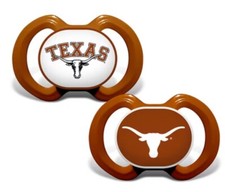 Texas Longhorns Ncaa Pacifier 2-Pack Silicone Bpa-Free Infant 3 Months 