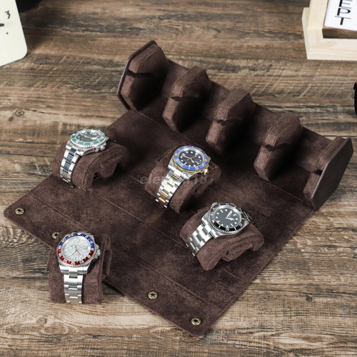 4/6/8 Slots Genuine Leather Watch Roll Display Case Watches Jewelry Storage Box - Picture 16 of 36