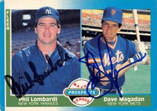 Dave Magadan & Phil Lombardi autographed baseball card 1987 Fleer Prospects #648