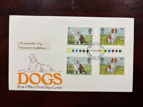 United Kingdom 1979 - Dogs FDC x 2 stamps pairs set Harrow, Middx. - Picture 2 of 2