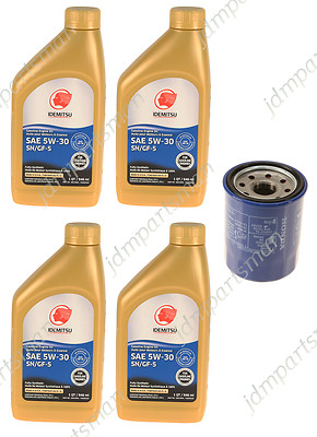 Genuine Oil Filter + IDEMITSU 5W-30 Synthetic Oil (4-Qts.) for Honda & Acura