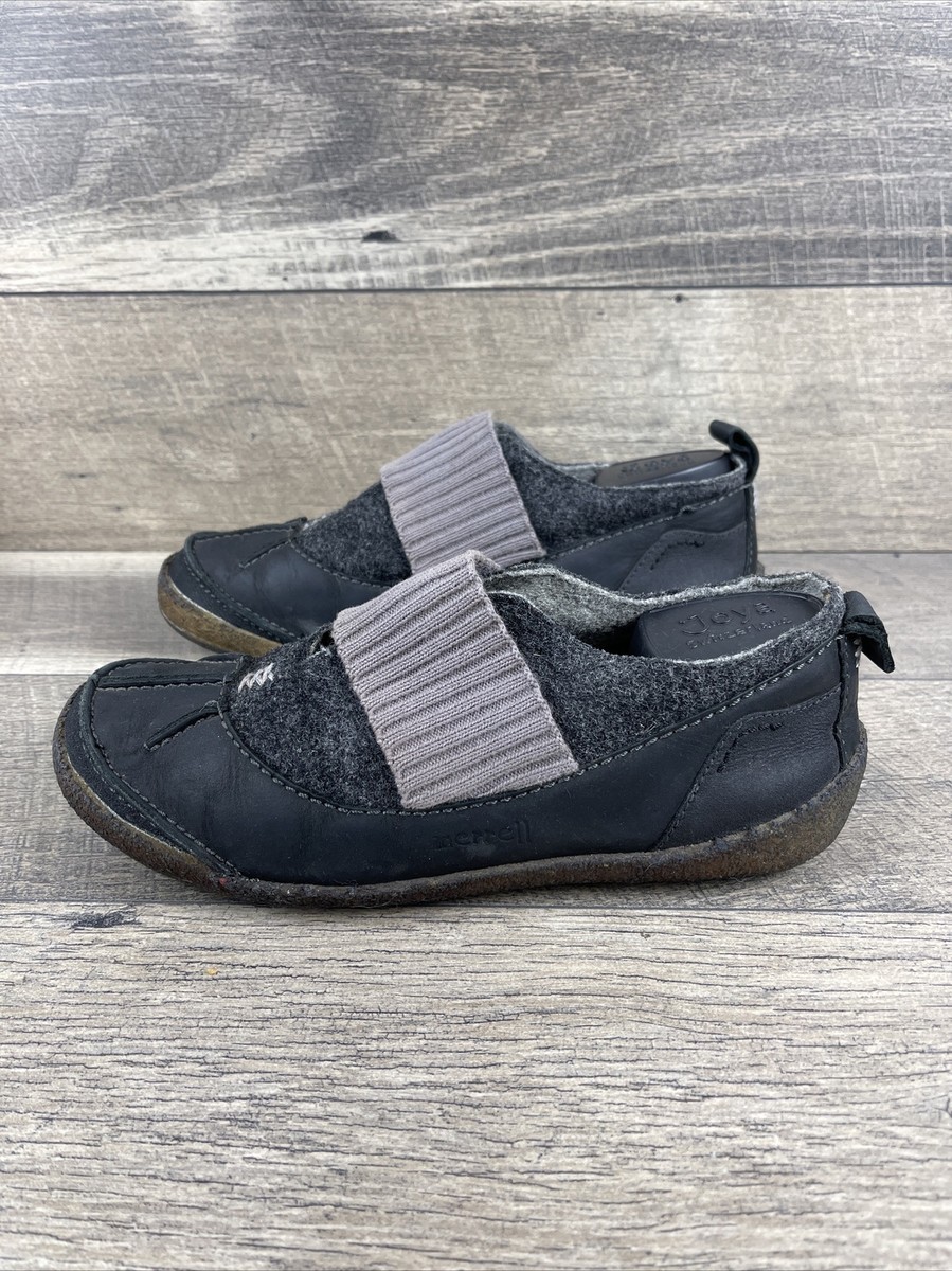 Merrell Shoes Women Montreal Slip On Black Leather Wool Casual J70654 Size  10