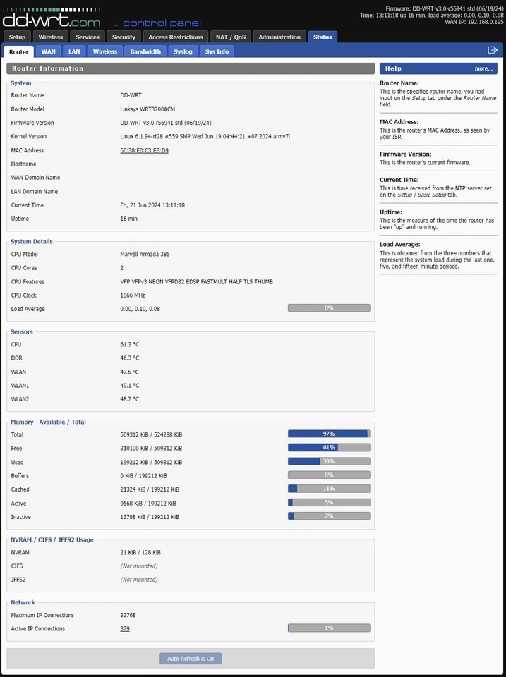 Linksys WRT3200ACM Gigabit Router DD-WRT OPENVPN Wireguard Tri-Band 802.11ac - Bild 3 von 4