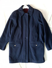 Hamells Wool & Cashmere Navy Jacket/coat, Tartan Inner Lined - Size 12 (vgc)