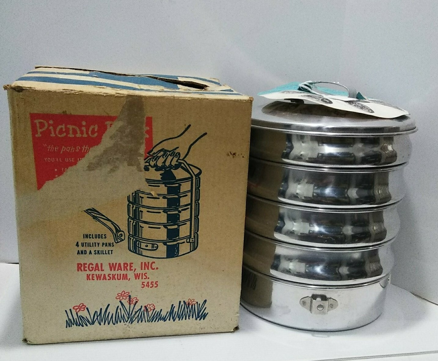 Vintage Regal Ware Picnic Pack Handy Food Carrier Tote Original Box eBay