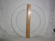 Gibson Ivory Scrolls with Gold Claremont Chop 12" Round Serving Platter Plate