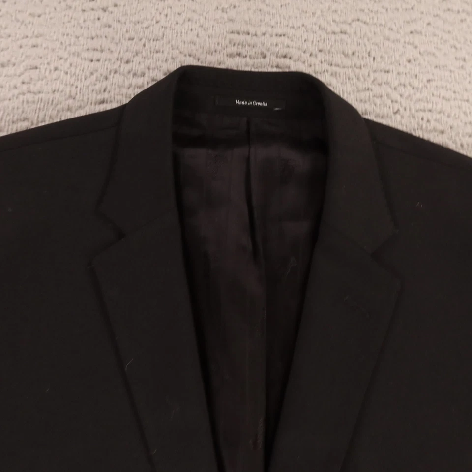 Versace Jacket XL Black Worsted Wool Serge Twill Blazer Sport Coat Nordstrom 46R - Image 2 of 4